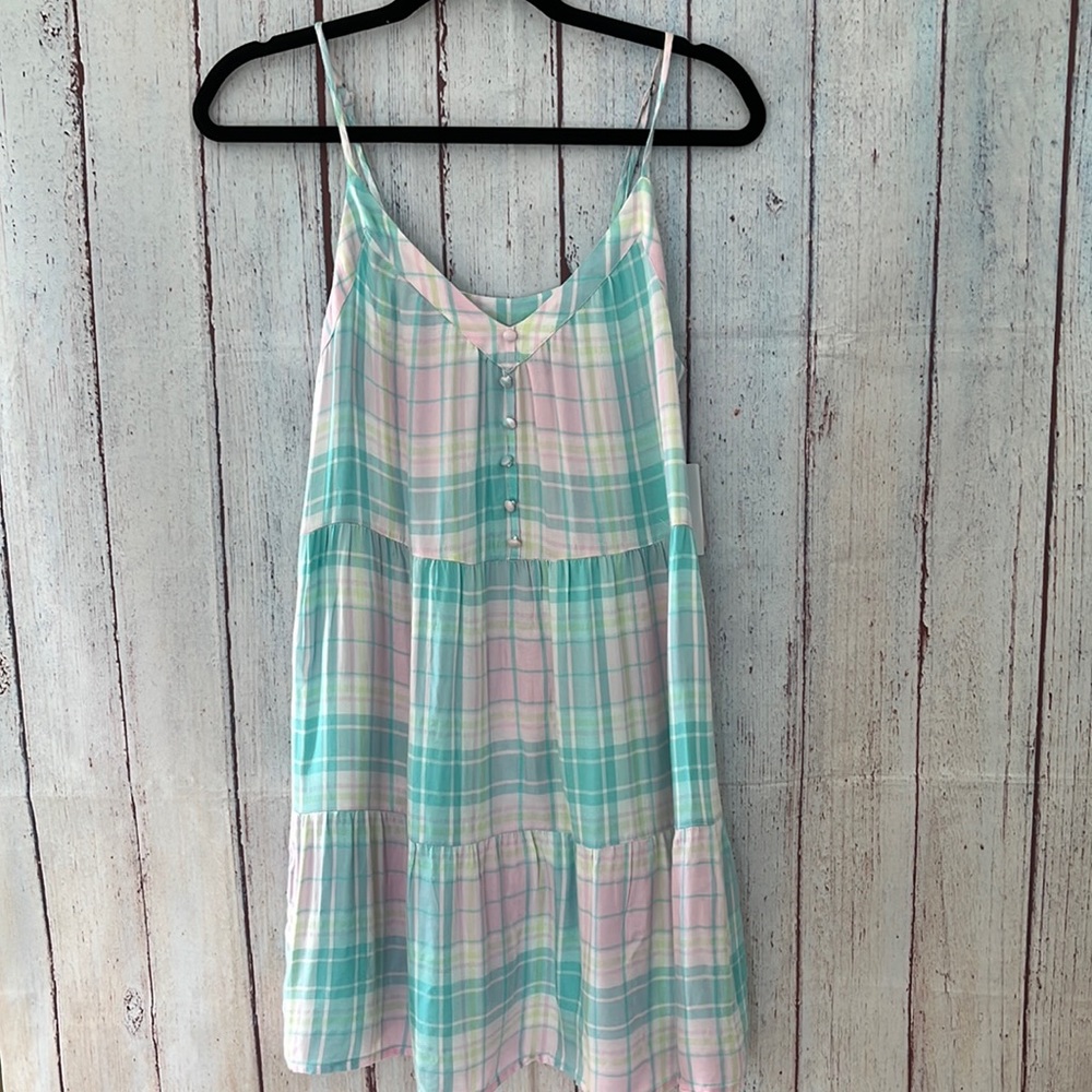 NWT Abound plaid pastel dress